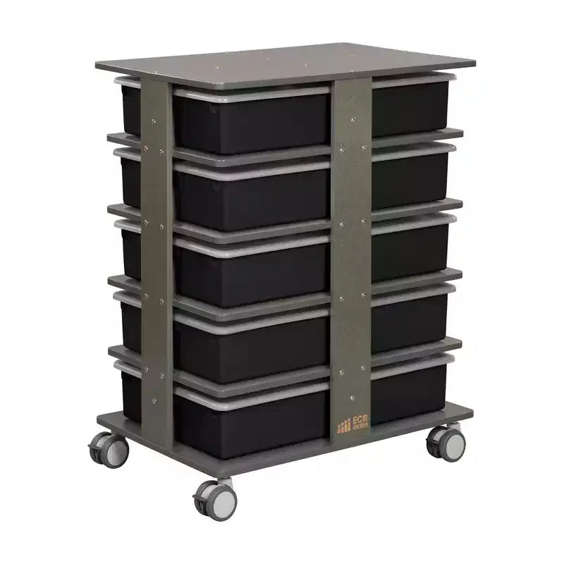 20 - Compartment Mobile Storage Tower and 20 Cubby Bins, 5x4, Kids Furniture