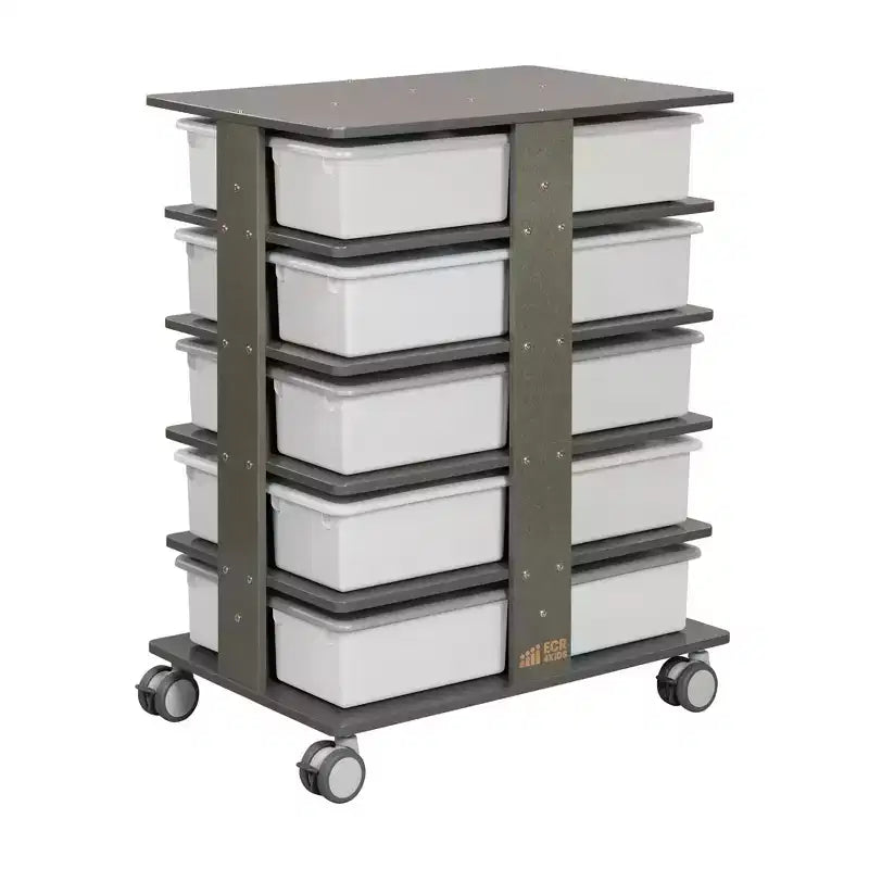 20 - Compartment Mobile Storage Tower and 20 Cubby Bins, 5x4, Kids Furniture