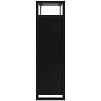 Meuble à chaussures à 2 portes et 4 étagères, Organisateur de rangement moderne, Cadre en métal noir, 2 tiroirs basculants