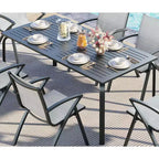 Table de terrasse en aluminium de qualité marine, table à manger extérieure moderne pour restaurants, arrière-cours, bords de piscine