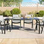 Table de terrasse en aluminium de qualité marine, table à manger extérieure moderne pour restaurants, arrière-cours, bords de piscine