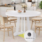 Table à manger ronde pour 4 à 6 personnes, table de salle à manger de 120 cm avec base piédestal en bois (table uniquement)