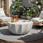 Table Basse Ronde Extérieure 35 Moderne Élégante Étanche et Aucun Assemblage Requis Table Basse d'Extérieur pour Patio, Jardin