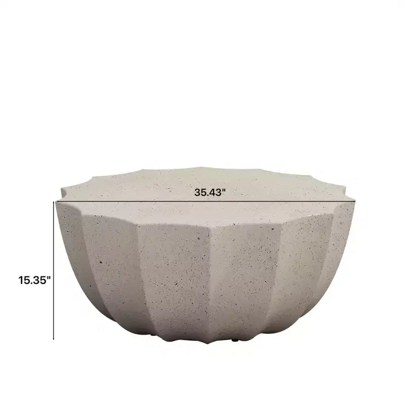 Table Basse Ronde Extérieure 35 Moderne Élégante Étanche et Aucun Assemblage Requis Table Basse d'Extérieur pour Patio, Jardin