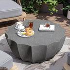 Table Basse Ronde Extérieure 35 Moderne Élégante Étanche et Aucun Assemblage Requis Table Basse d'Extérieur pour Patio, Jardin