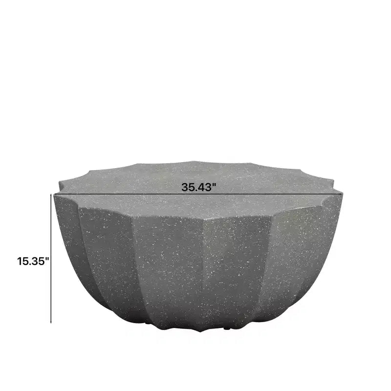 Table Basse Ronde Extérieure 35 Moderne Élégante Étanche et Aucun Assemblage Requis Table Basse d'Extérieur pour Patio, Jardin