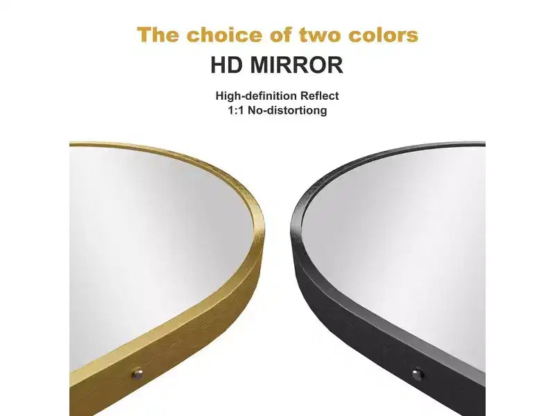 Miroir en pied arqué, avec bord fin en alliage d'aluminium, doré, de 60 x 170 cm avec support pour la décoration murale du salon et de la chambre.