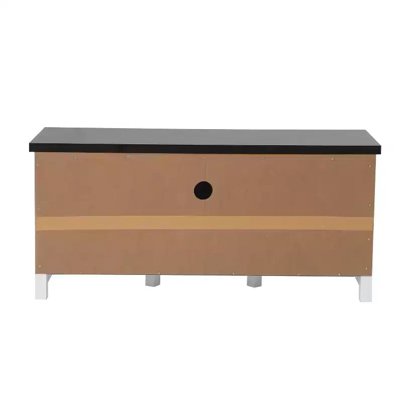 Meuble TV de ferme de 47,3 po de large pour salon avec porte coulissante de style grange, console multimédia avec rangement et tiroir blanc