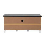 Meuble TV de ferme de 47,3 po de large pour salon avec porte coulissante de style grange, console multimédia avec rangement et tiroir blanc