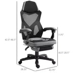 Chaise de bureau inclinable à hauteur réglable avec repose-pieds escamotable
