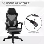 Chaise de bureau inclinable à hauteur réglable avec repose-pieds escamotable