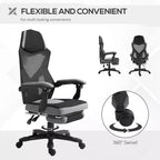 Chaise de bureau inclinable à hauteur réglable avec repose-pieds escamotable