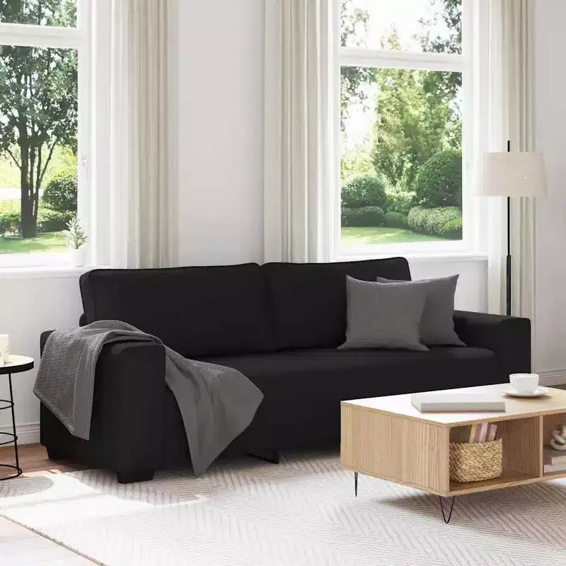 Canapé 3 places Noir 70,9 Tissu