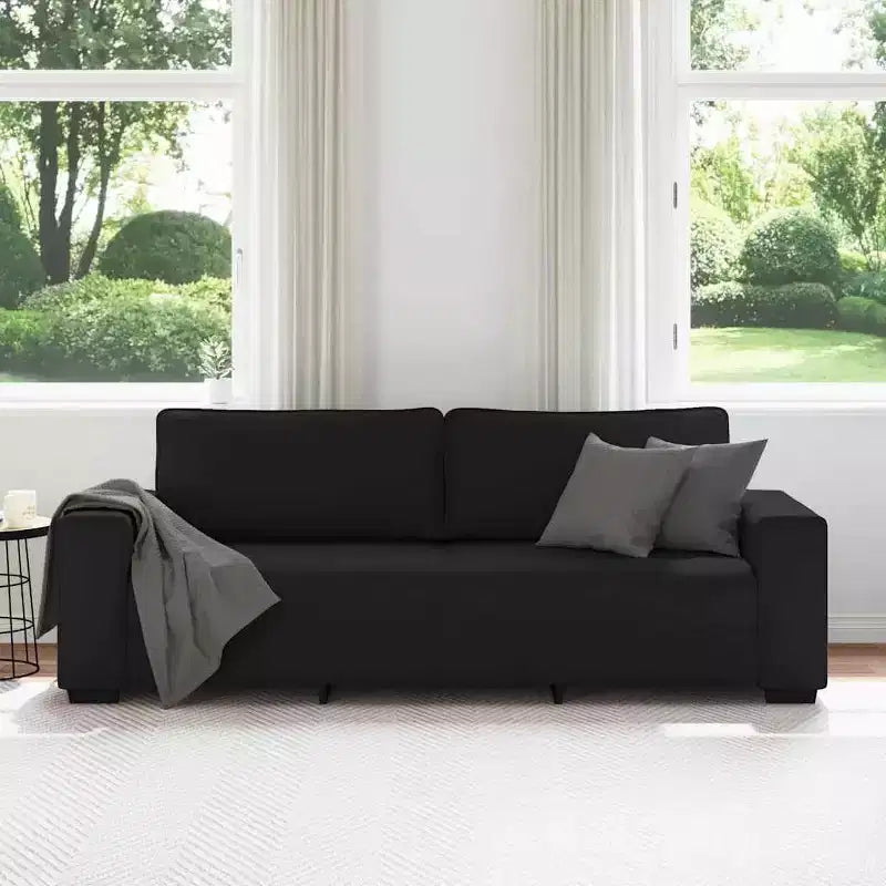 Canapé 3 places Noir 70,9 Tissu