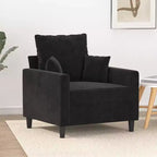 Fauteuil canapé noir 23,6 velours