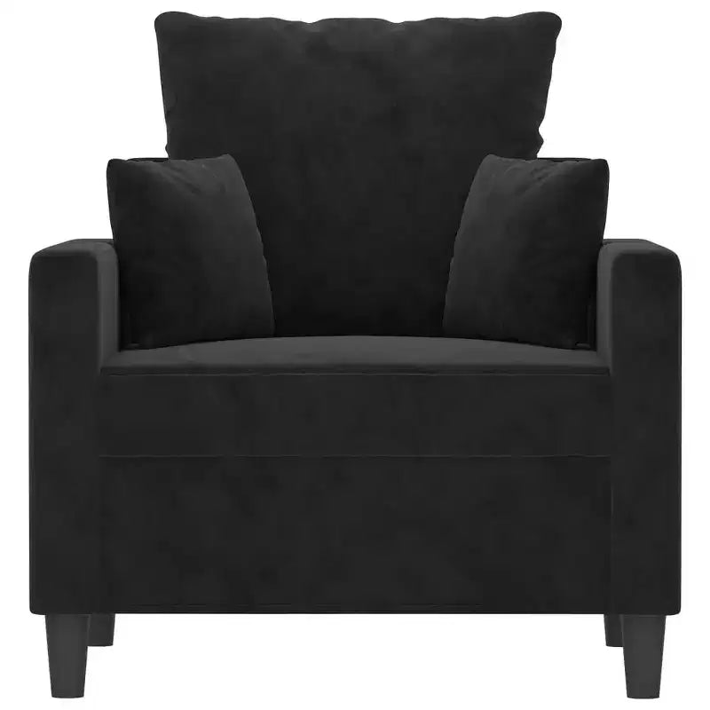 Fauteuil canapé noir 23,6 velours