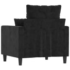 Fauteuil canapé noir 23,6 velours