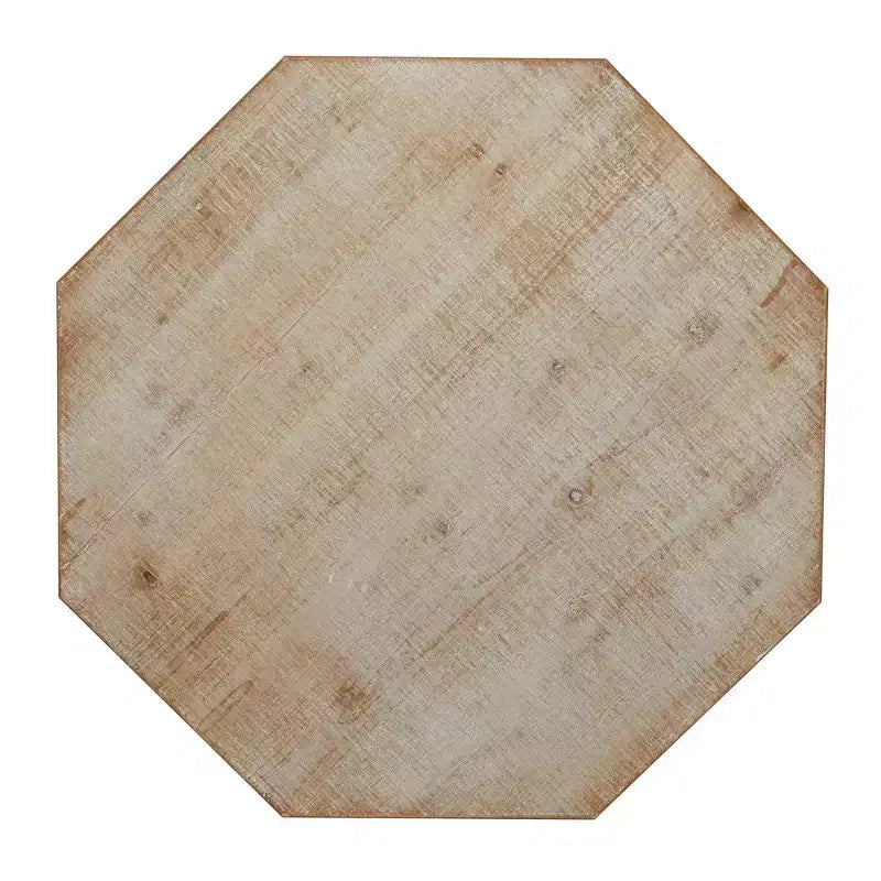 Table d'appoint en bois blanchi style ferme, fabriquée à la main, aucun assemblage requis.