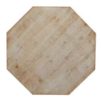 Table d'appoint en bois blanchi style ferme, fabriquée à la main, aucun assemblage requis.