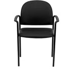 Chaise de réception latérale empilable en acier avec accoudoirs, modèle Confort