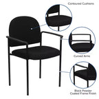 Chaise de réception latérale empilable en acier avec accoudoirs, modèle Confort