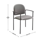 Chaise de réception latérale empilable en acier avec accoudoirs, modèle Confort