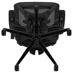 Chaise de bureau ergonomique en maille avec mécanisme synchrone, appui-tête réglable par pivotement, support lombaire, porte-manteau et accoudoirs réglables