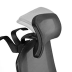 Chaise de bureau ergonomique en maille avec mécanisme synchrone, appui-tête réglable par pivotement, support lombaire, porte-manteau et accoudoirs réglables