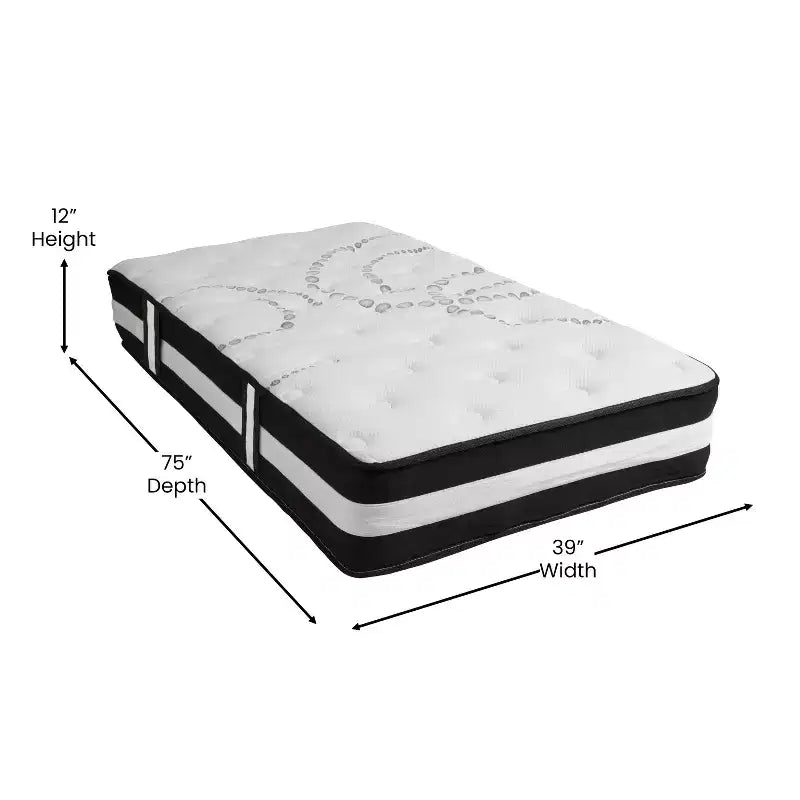 Matelas en mousse et ressorts ensachés de 30 cm, Matelas en boîte