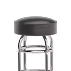 Tabouret de bar/restaurant chromé rétro à double anneau et sans dossier