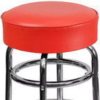 Tabouret de bar/restaurant chromé rétro à double anneau et sans dossier