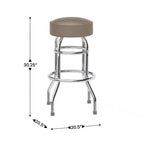 Tabouret de bar/restaurant chromé rétro à double anneau et sans dossier