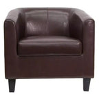 Fauteuil de salon en cuir avec accoudoirs inclinés