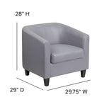 Fauteuil de salon en cuir avec accoudoirs inclinés