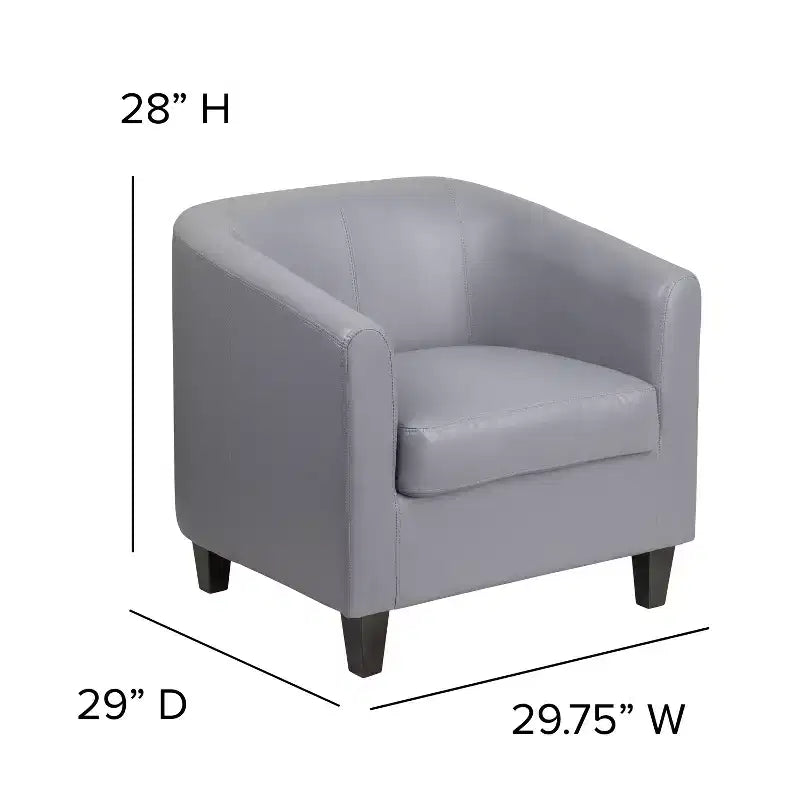 Fauteuil de salon en cuir avec accoudoirs inclinés