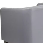 Fauteuil de salon en cuir avec accoudoirs inclinés