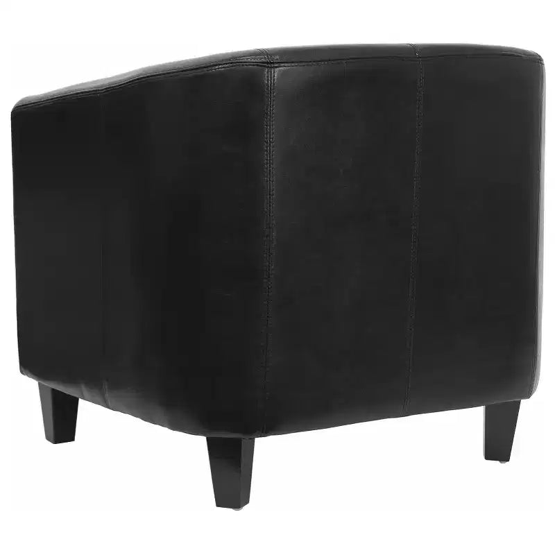 Fauteuil de salon en cuir avec accoudoirs inclinés