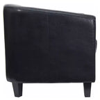 Fauteuil de salon en cuir avec accoudoirs inclinés