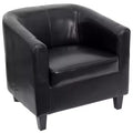 Fauteuil de salon en cuir avec accoudoirs inclinés