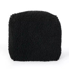 Pouf cube en chenille microfibre moderne