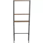 Étagère de salle de bain 3 tablettes en fer et placage avec rangement au-dessus des toilettes – Teck