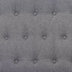 Lit plate-forme en bois (Gris/Noyer): Sommier non inclus, avec tête de lit capitonnée